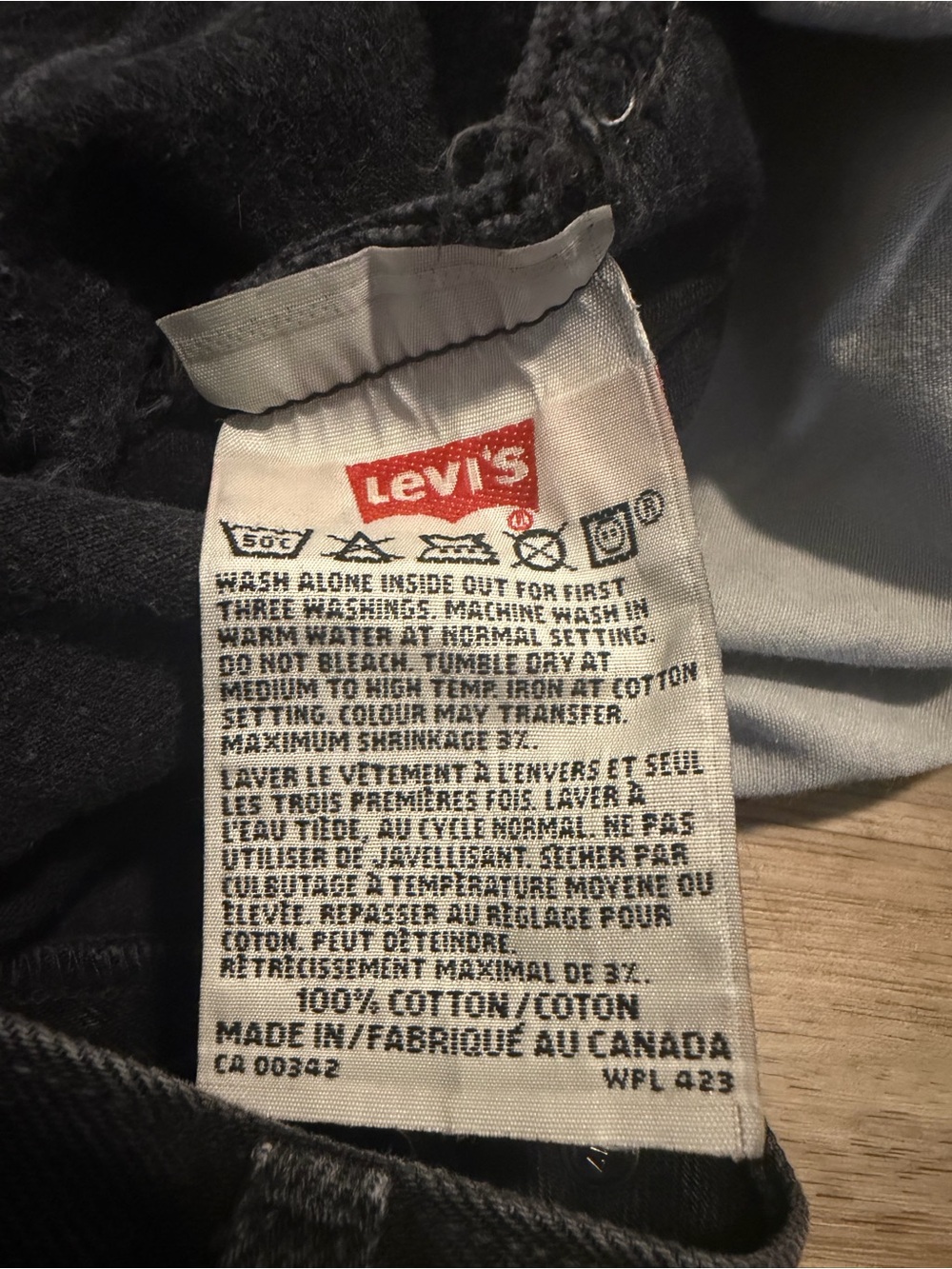 VTG Levi's 501 Button Fly Black Denim Jeans 36x30 tag 38x30 1999 Canada Made - Picture 8 of 15